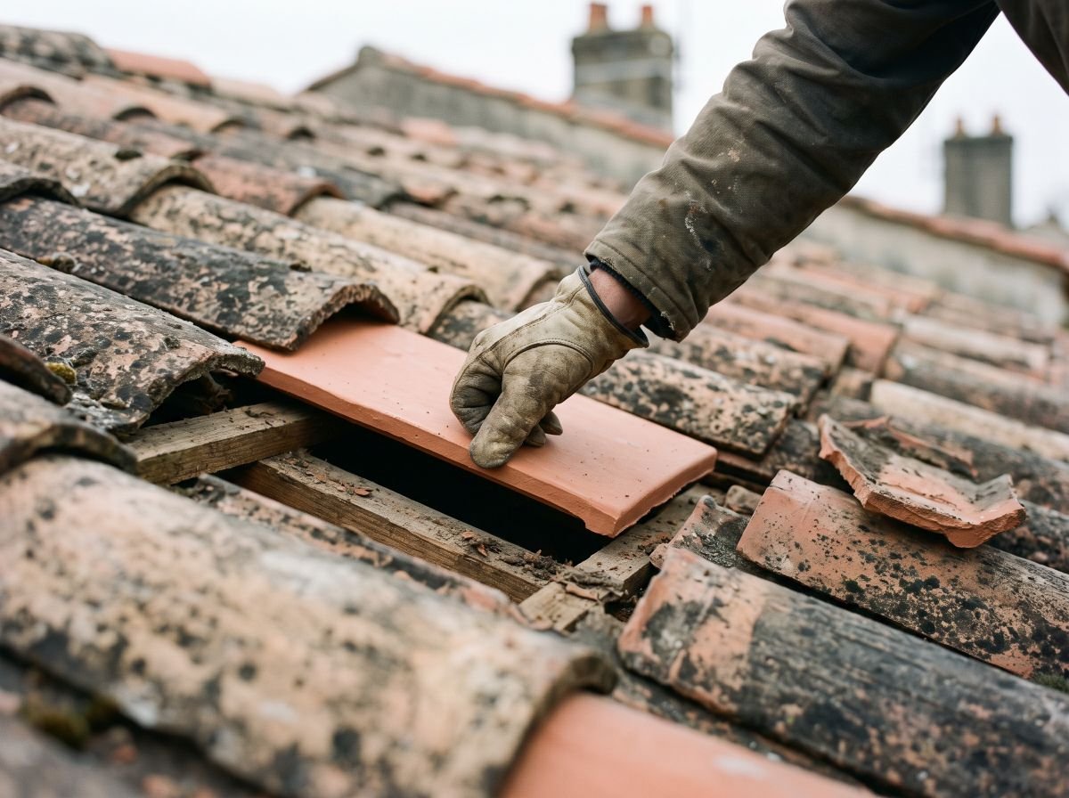 Remplacement de tuiles cassées